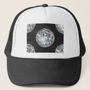 silver disco ball trucker hat