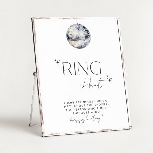 Silver Disco Bridal Shower Ring Hunt Game Poster