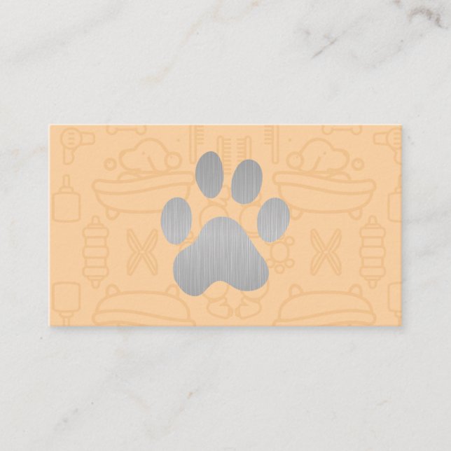 Silver Dog Paw  Business Card (Front)