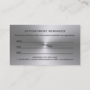Silver Dog Paw on black Pet Grooming Service Appointment Card
