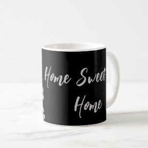 Silver Dog Paws black Background Print Pattern Cof Coffee Mug
