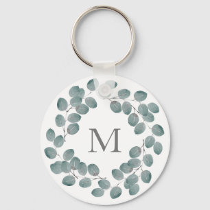 Silver Dollar Eucalyptus Wreath Keychain