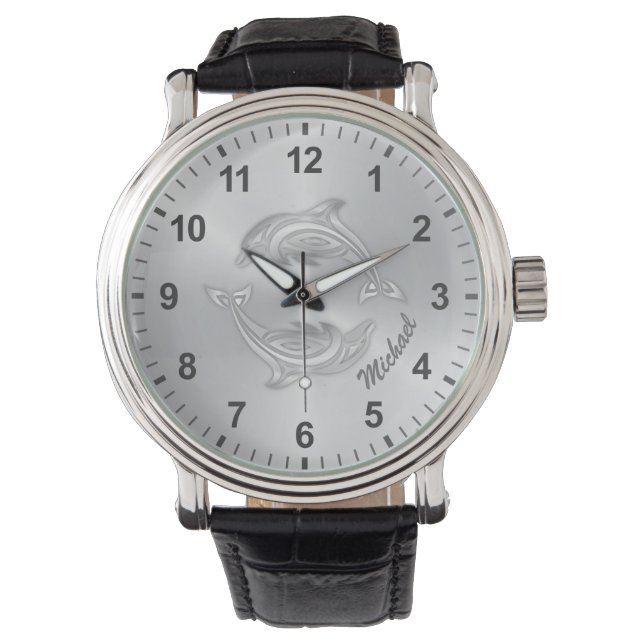 Silver Dolphins Monogram Coastal Watch (Front)