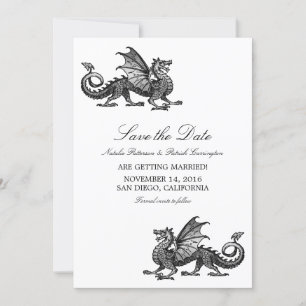 Silver Dragon Save the Date Invite