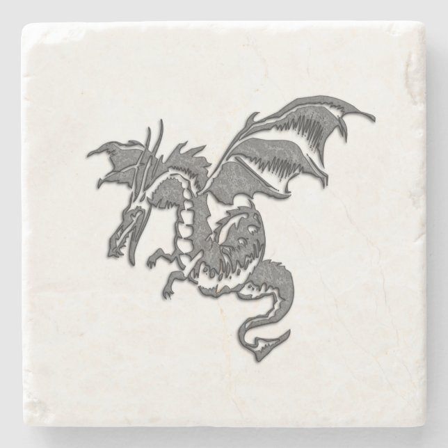 Silver Dragon Stone Coaster (Front)