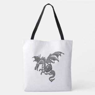 Silver Dragon Tote Bag