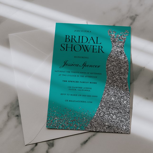 Silver Dress Elegance Bridal Shower Invitation (Creator Uploaded)