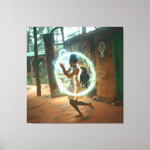 Silver Dress Priestess Occult Dark Witchy AI Art Canvas Print