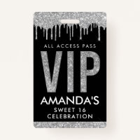 Silver Drip Customizable VIP All Access Badge