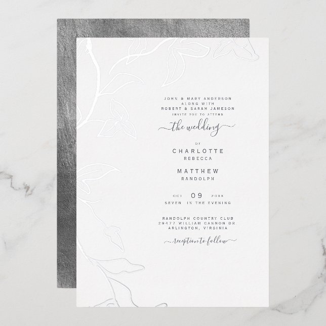 Silver Dripping Ivy Wedding (Front/Back)