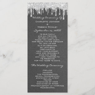  Silver Drips Event Wedding Program Formal Kraft