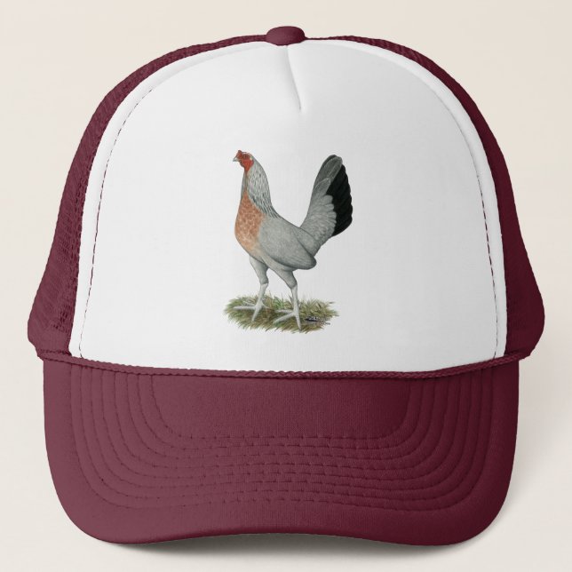Silver Duckwing Game Hen Trucker Hat (Front)