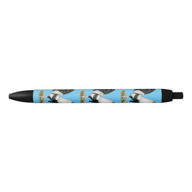 Silver Duckwing Gamecock Black Ink Pen (Front)