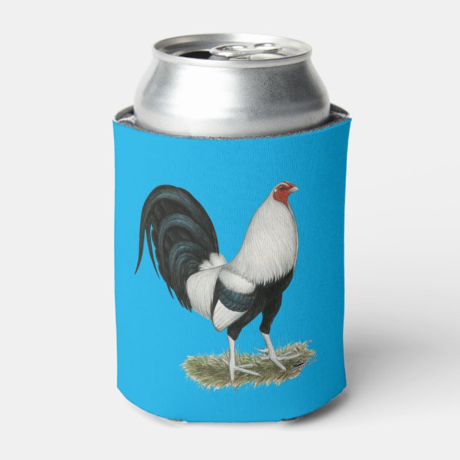 Silver Duckwing Gamecock Can Cooler (Can Front)