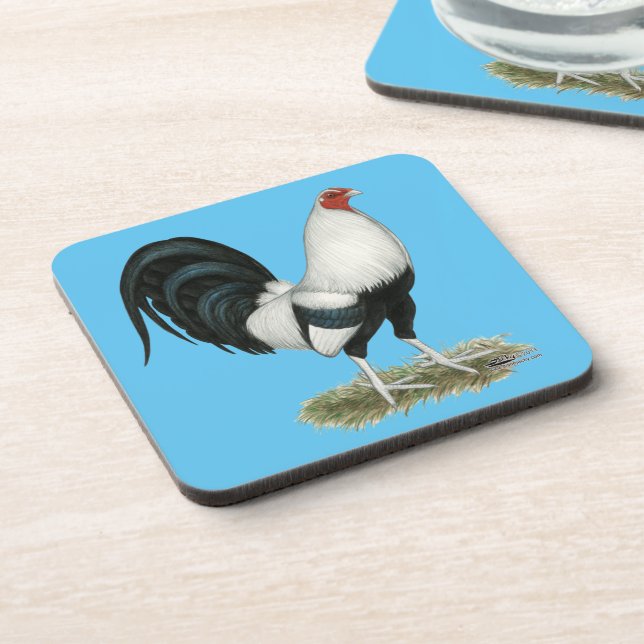 Silver Duckwing Gamecock Coaster (Left Side)