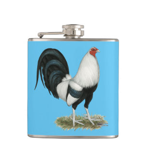 Silver Duckwing Gamecock Hip Flask