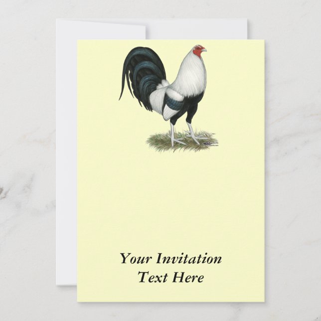 Silver Duckwing Gamecock Invitation (Front)