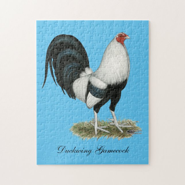 Silver Duckwing Gamecock Jigsaw Puzzle (Vertical)