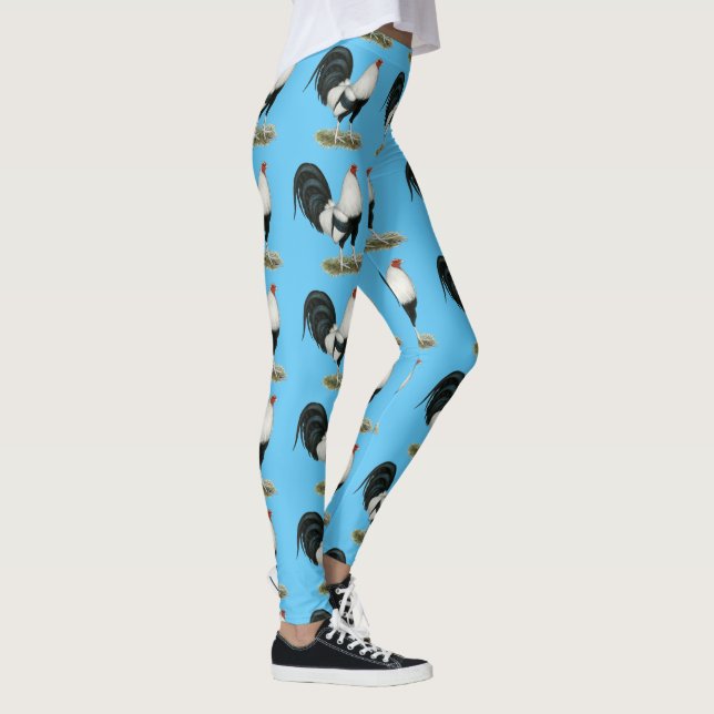 Silver Duckwing Gamecock Leggings (Right)