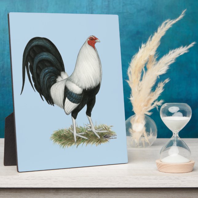 Silver Duckwing Gamecock Plaque (Side)