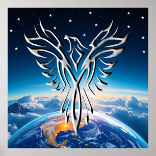 Silver Eagle Sunrise Poster