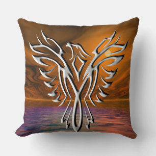 Silver Eagle Throw Pillow