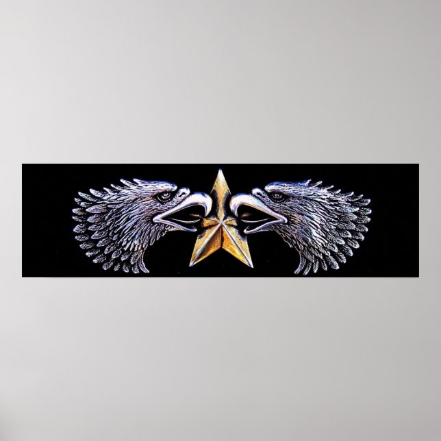 Silver Eagles with Gold Star Poster (Front)
