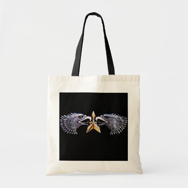 Silver Eagles with Gold Star Tote Bag (Front)