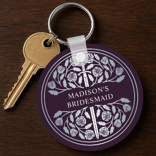 Silver Eggplant Bridesmaid Royal Wedding Gift Keychain