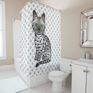 Silver Egyptian Mau Cute Cartoon Cat & Paws