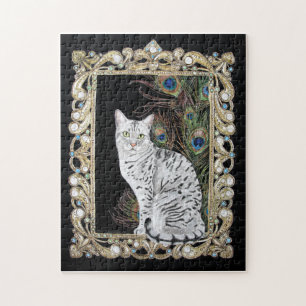 Silver Egyptian Mau Jigsaw Puzzle