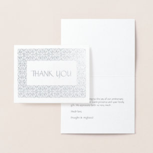 Silver Elegance All-Occasion "Thank You" Note Foil Card