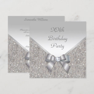 Silver Elegance Birthday Invitation