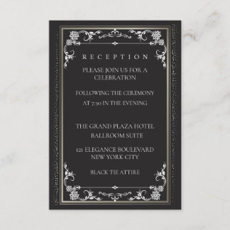 Silver Elegance Collection Wedding Reception Card