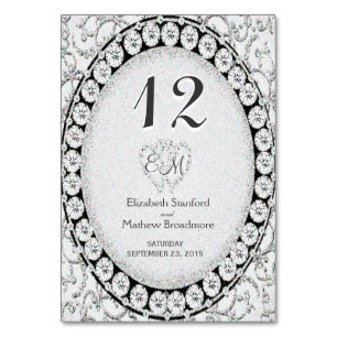Silver Elegance Monogram Table Number