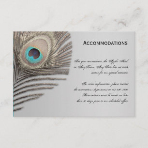 Silver Elegance Peacock Accomodations Card