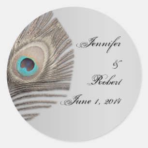 Silver Elegance Peacock Envelope Seal