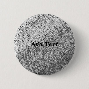 Silver Elegant Blank Template Add Text 2 Inch Round Button