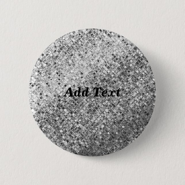 Silver Elegant Blank Template Add Text 2 Inch Round Button (Front)