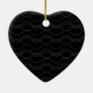 Silver, elegant, cool, modern, simple wavy pattern ceramic ornament