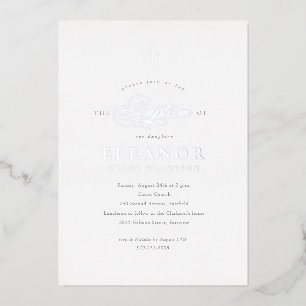 Silver Elegant Gold Cross Calligraphy Baptism