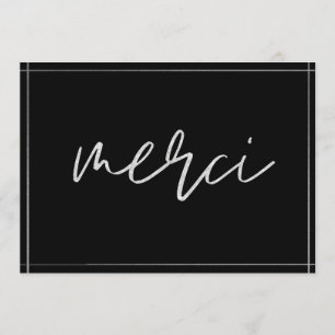 Silver Elegant Merci Personnalisé Merci Cartes