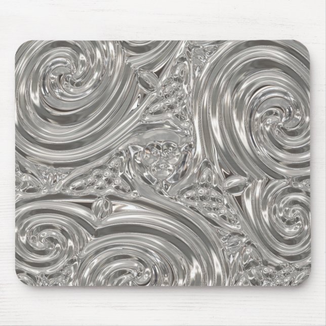 Silver elegant victorian art nouveau mouse pad (Front)