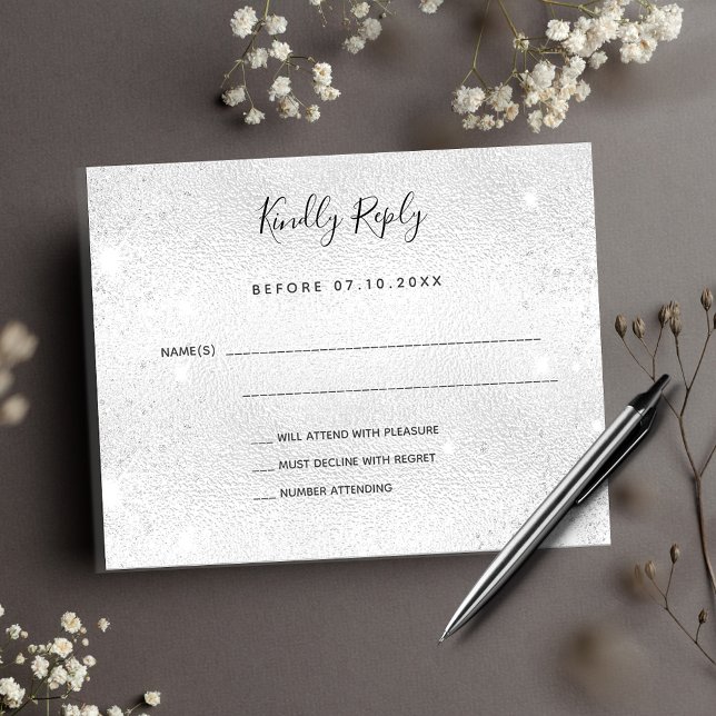 Silver elegant wedding RSVP budget Flyer (Creator Uploaded)