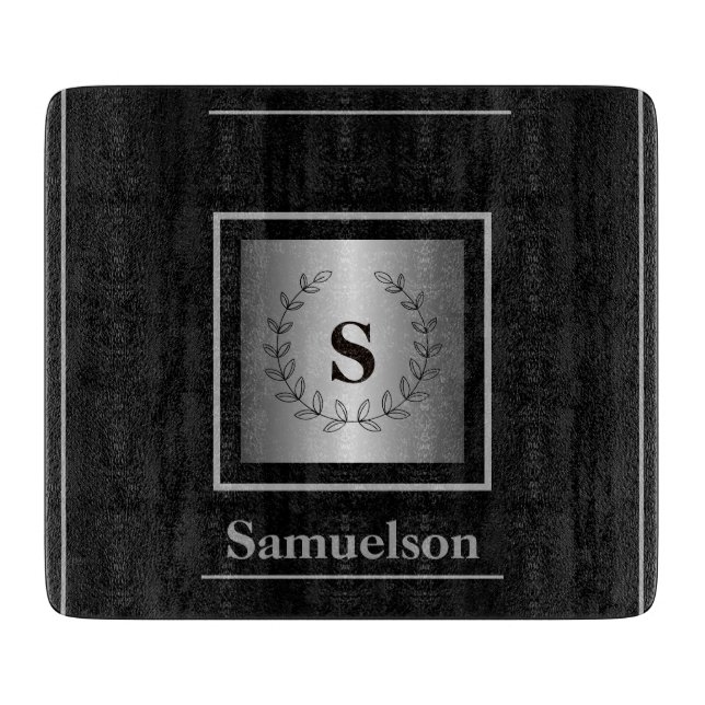  Silver-Embellished Personalized Cutting Board (Front)