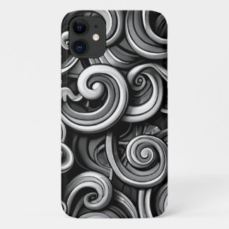 Silver Energy Swirls  iPhone 11 Case