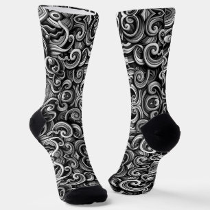 Silver Energy Swirls  Socks