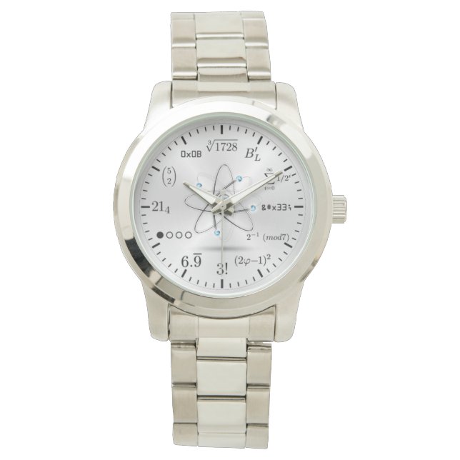 silver equations bracelet watch (Front)