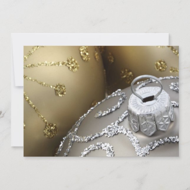 Silver et or chatoyants, une carte de Noël (Devant)