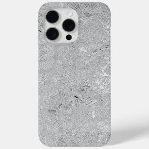 Silver Etched Hibiscus Flowers, iPhone 15 Pro Max Case